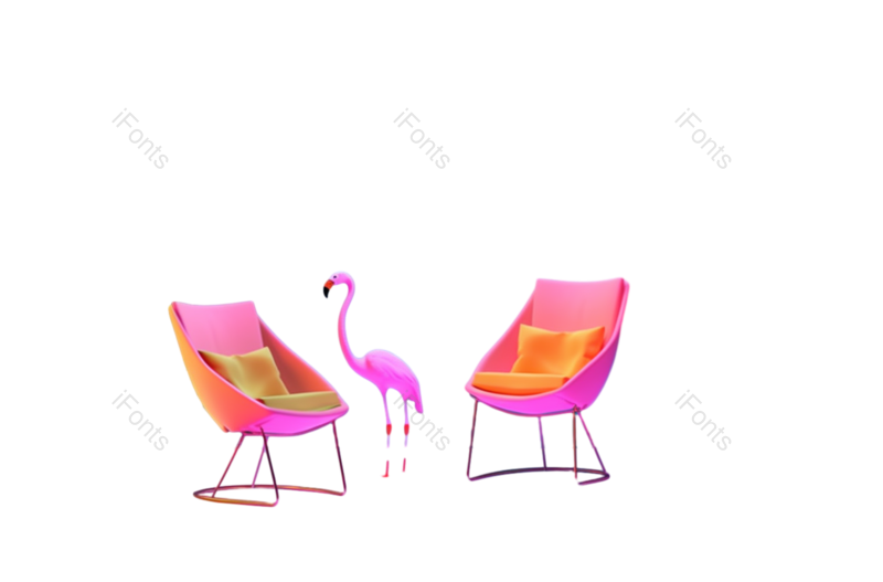 夏天图片,插画元素,花盆PNG,椅子免抠素材